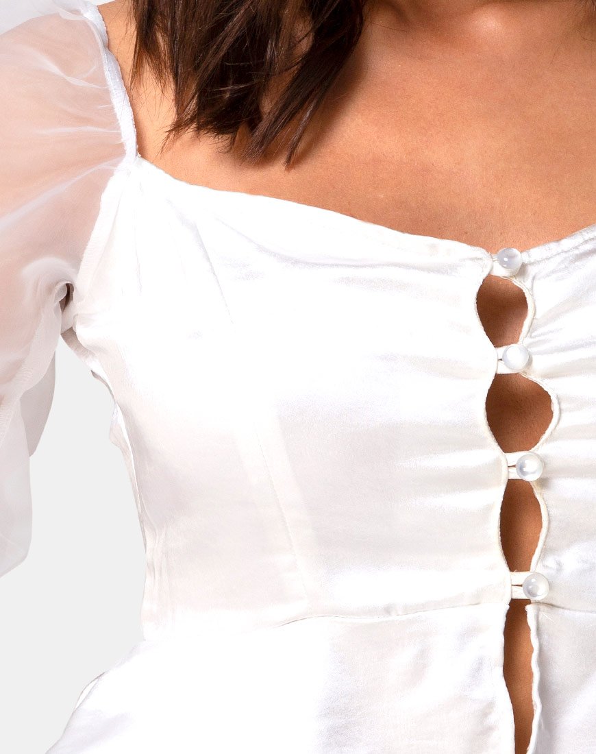 Immagine di Viquela Crop Top in Organza Crema