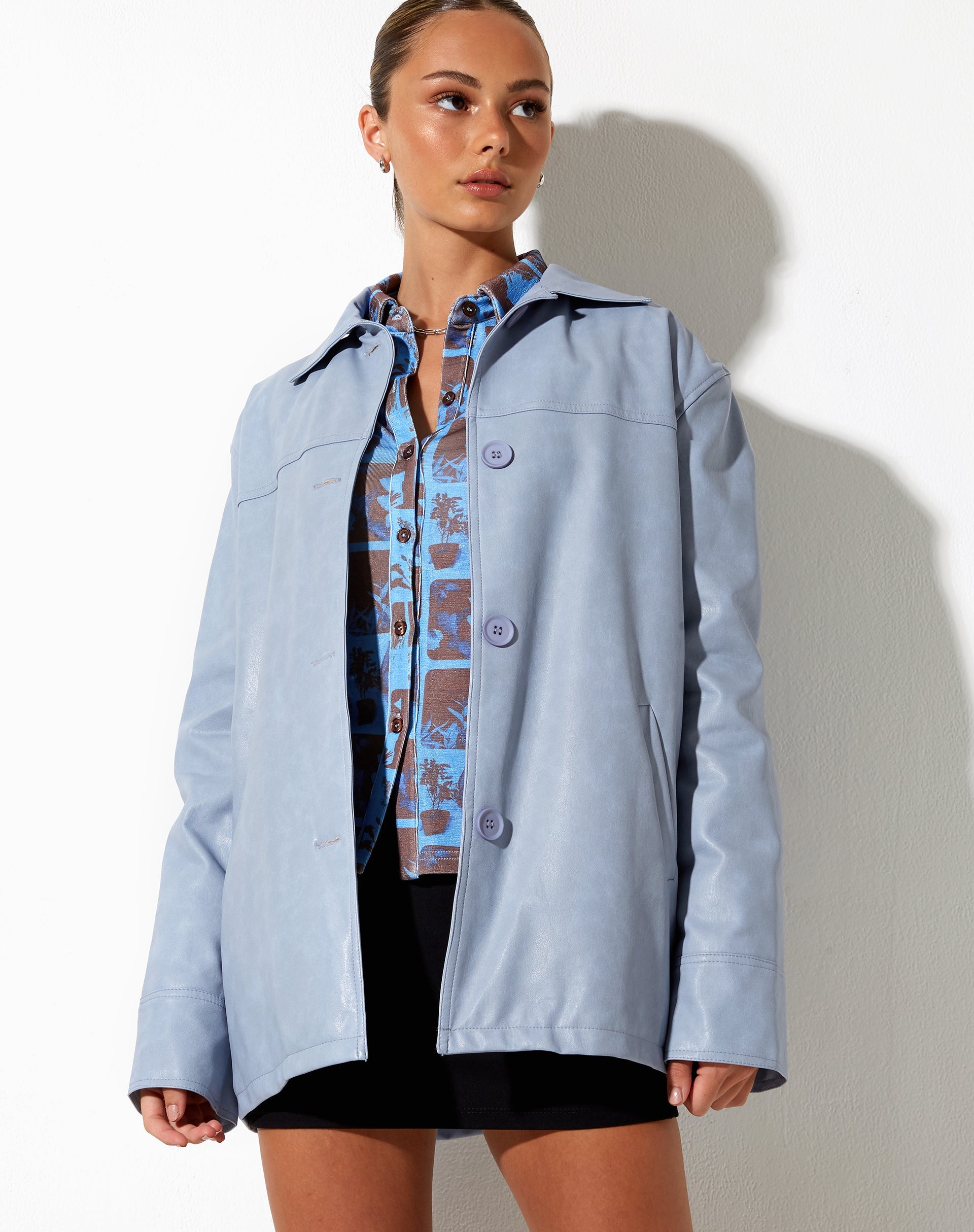 immagine della giacca Walta in PU Powder Blue