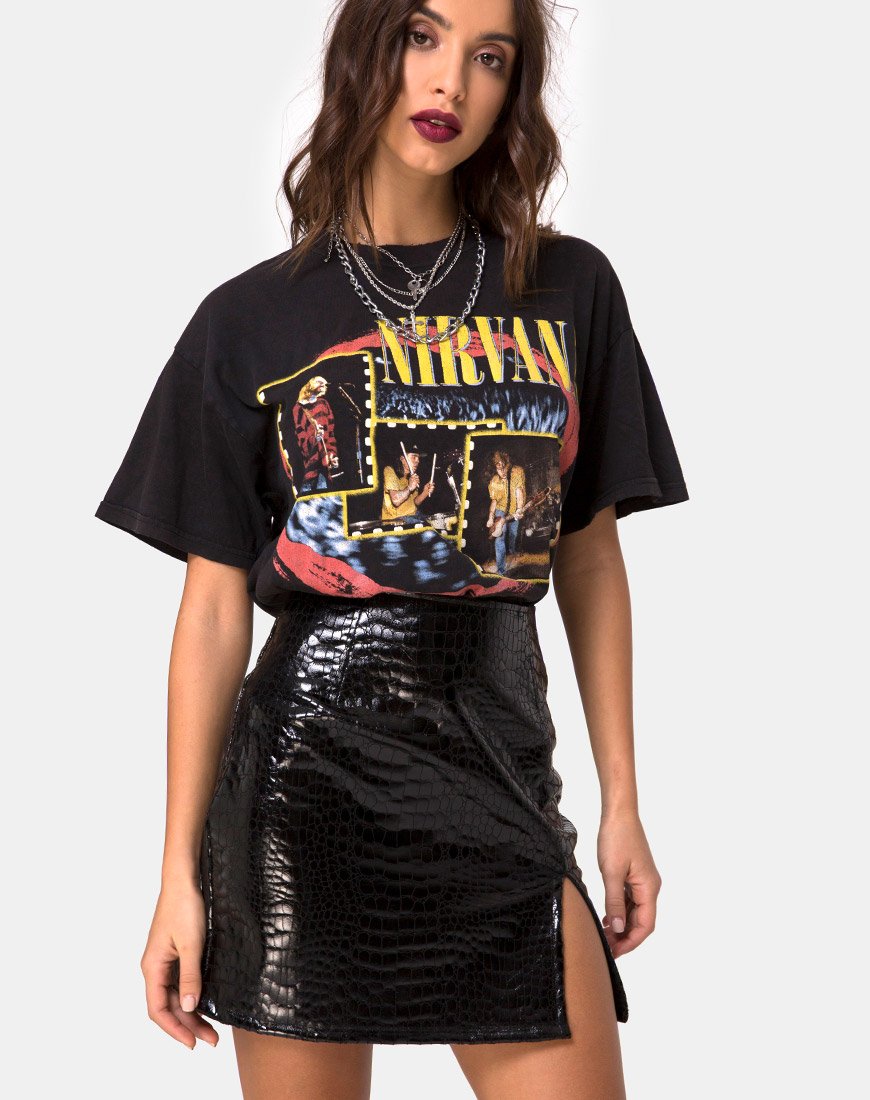 Gonna Wave in PU Croco Nero
