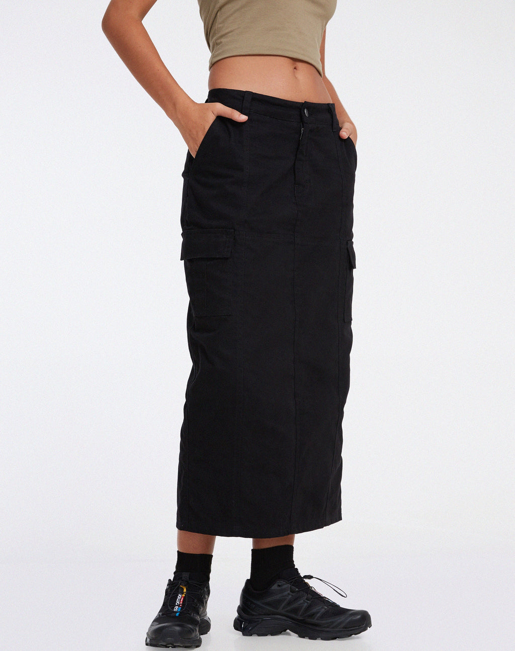 Widya - Gonna midi cargo in Panama nero