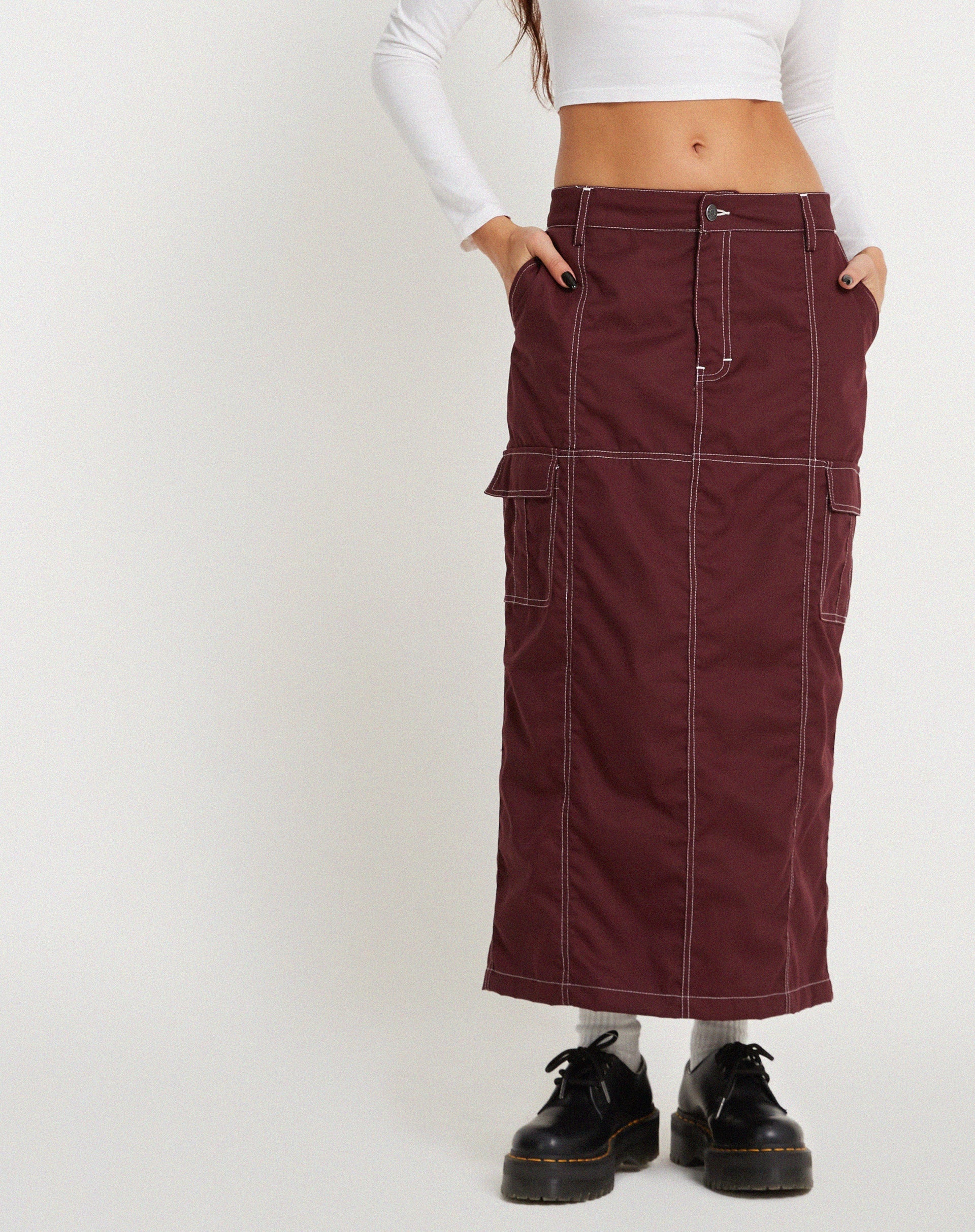 Immagine di Widya Gonna Redwood White Top Stitch
