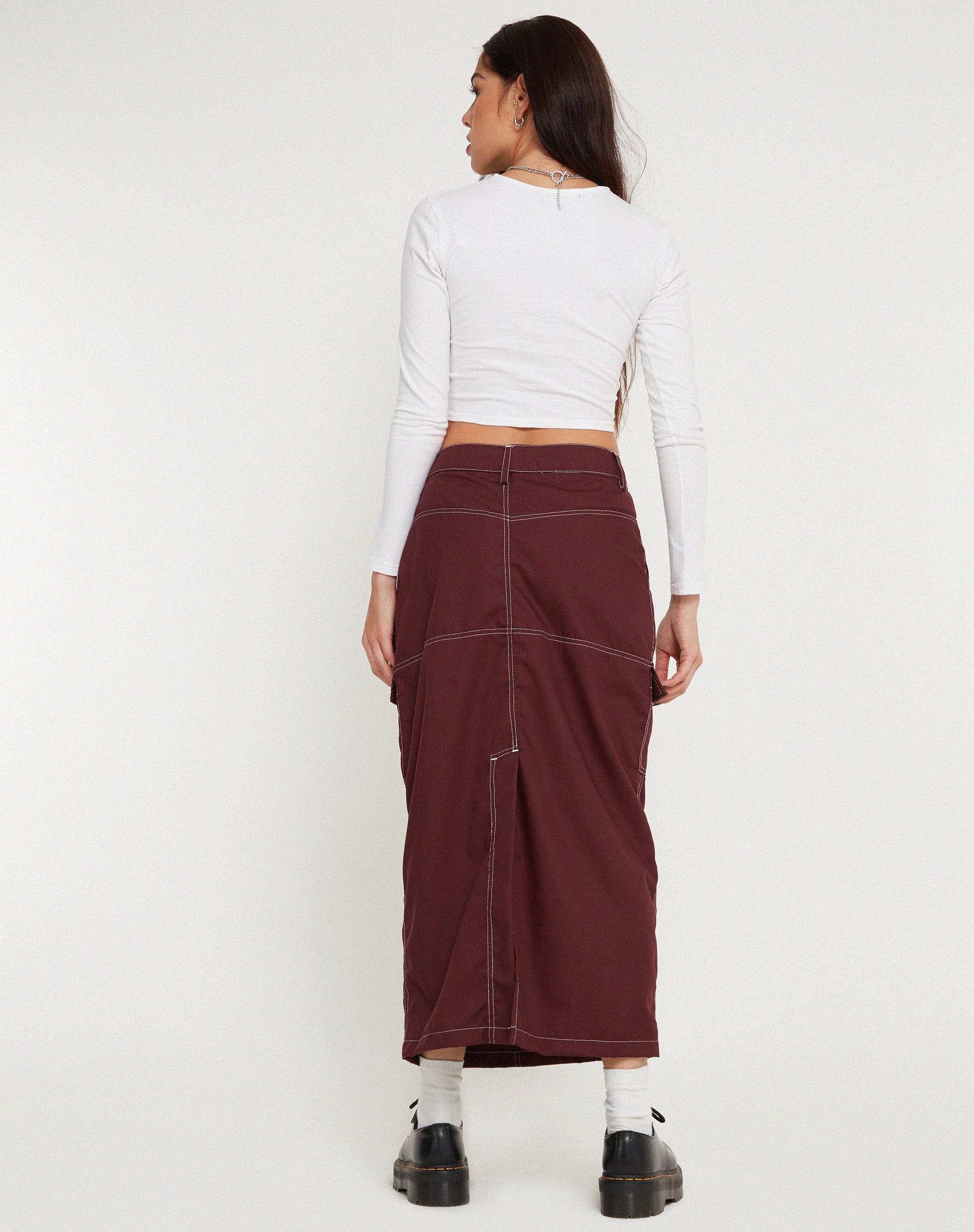 Immagine di Widya Gonna Redwood White Top Stitch