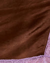 Raso cioccolato con pizzo viola