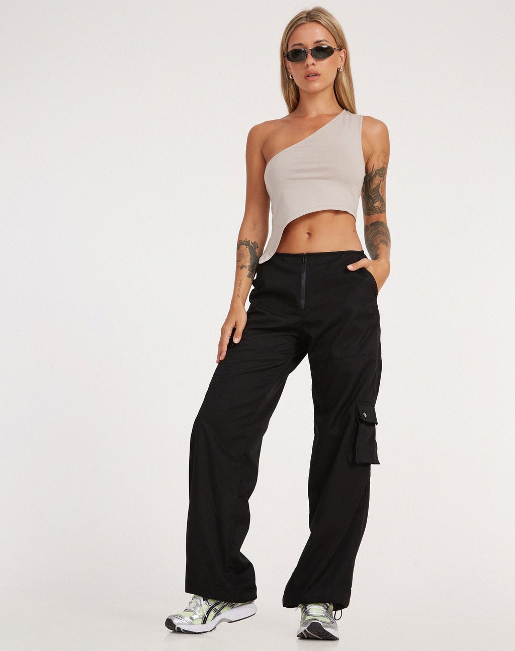 Pantaloni cargo Xander in cotone drill nero