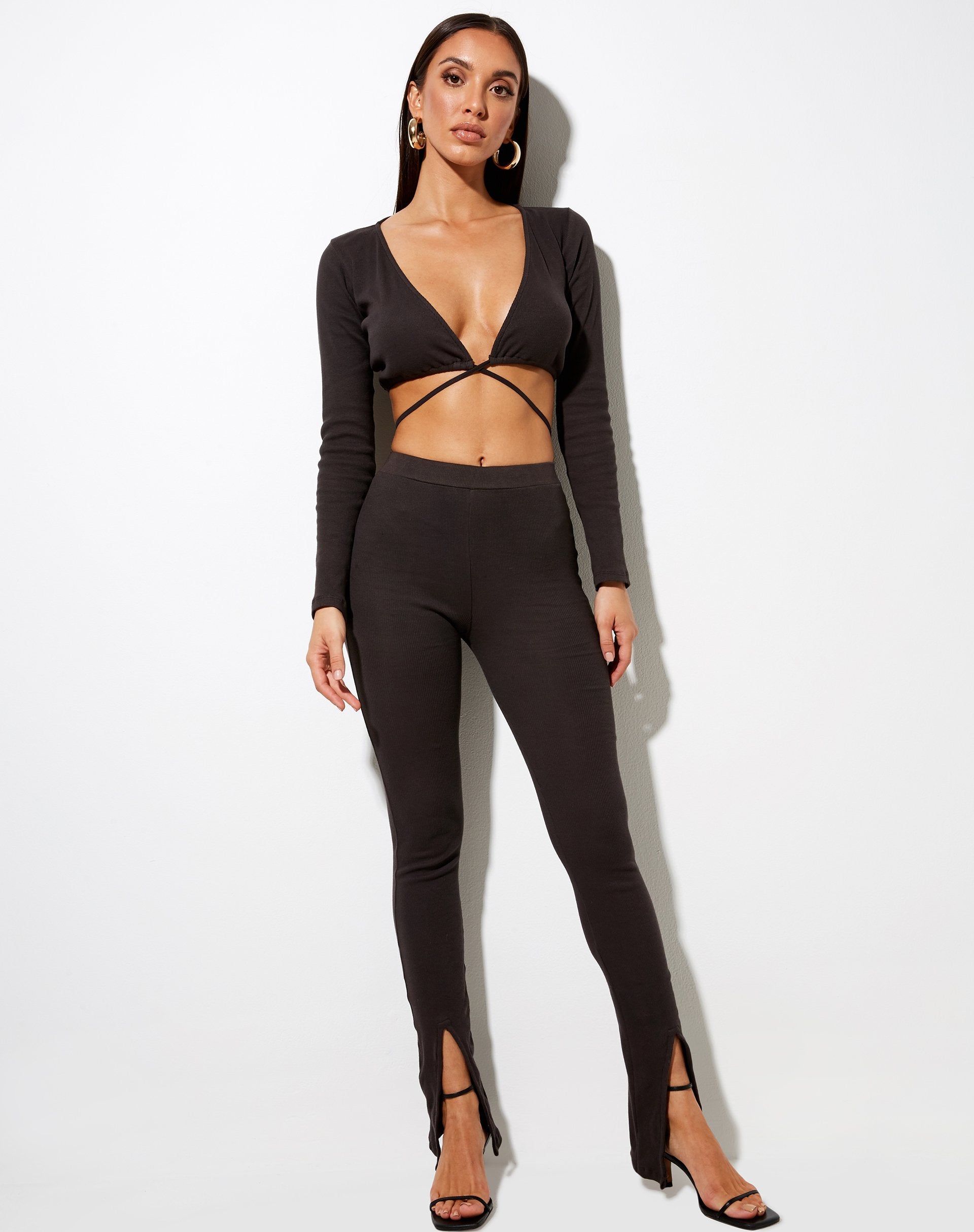 Immagine dei pantaloni Xaya in Rib Blackened Pearl