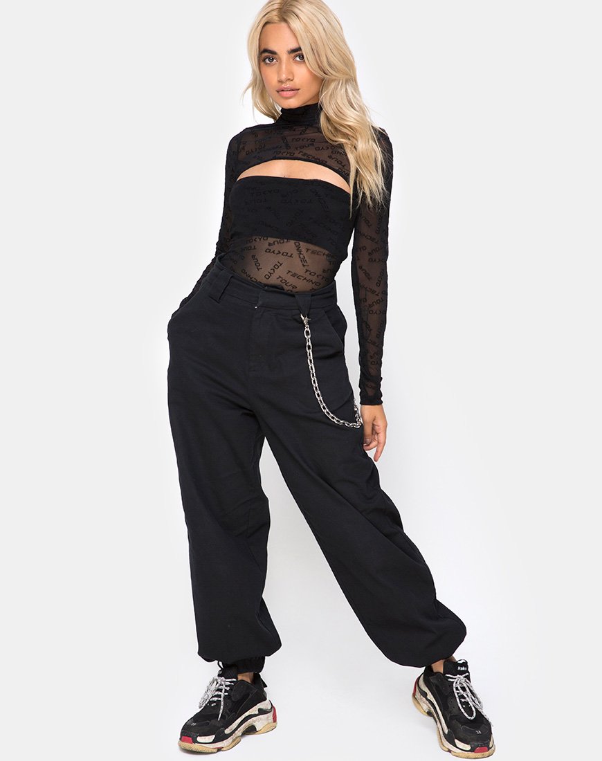 Immagine di Xhesi Cutout Bodice in rete Tokyo Techno Black