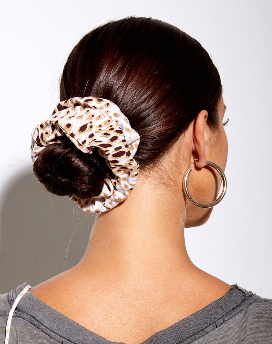 Scrunchie XL in leopardo sabbia