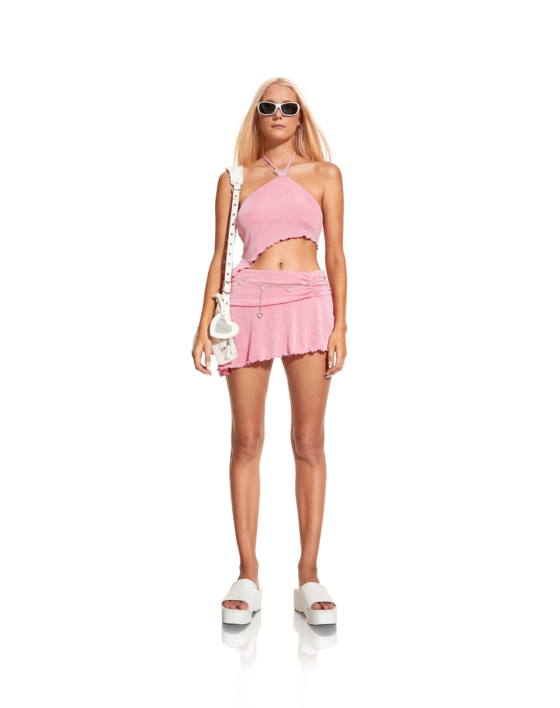immagine di Binsar Mini Skirt in Crepe Pink