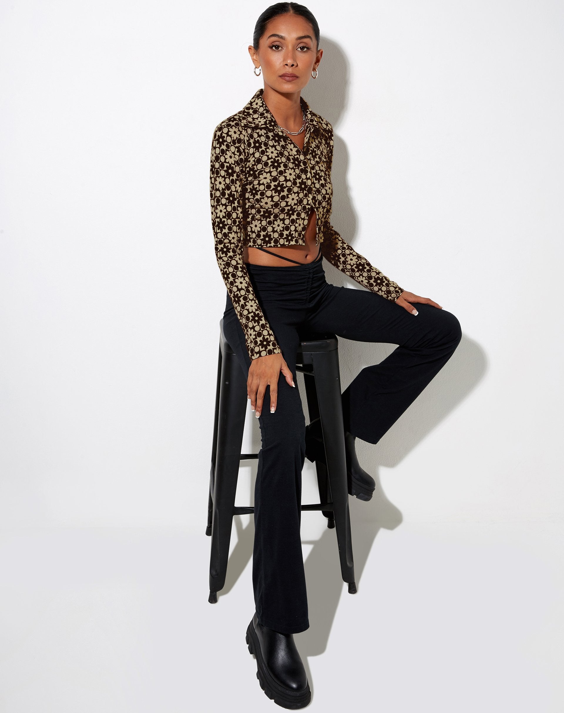 Immagine di Ryals Crop Top in Patchwork Daisy Brown