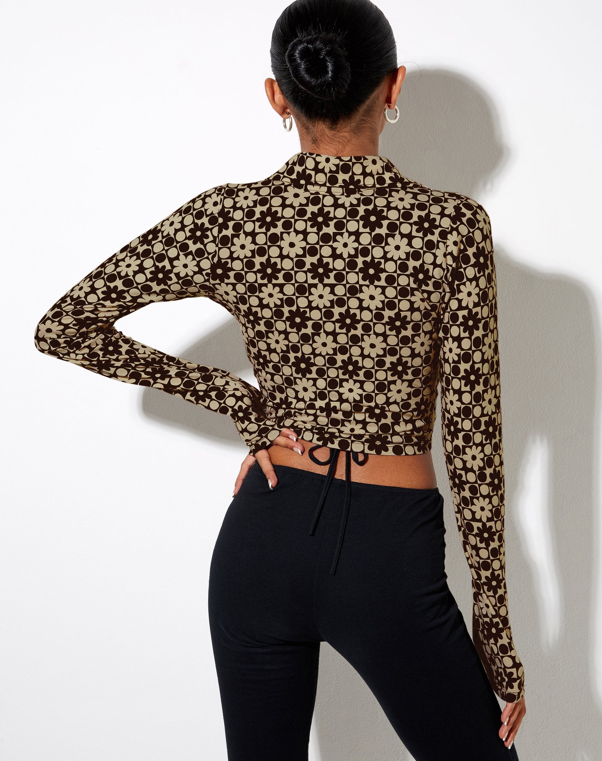 Immagine di Ryals Crop Top in Patchwork Daisy Brown