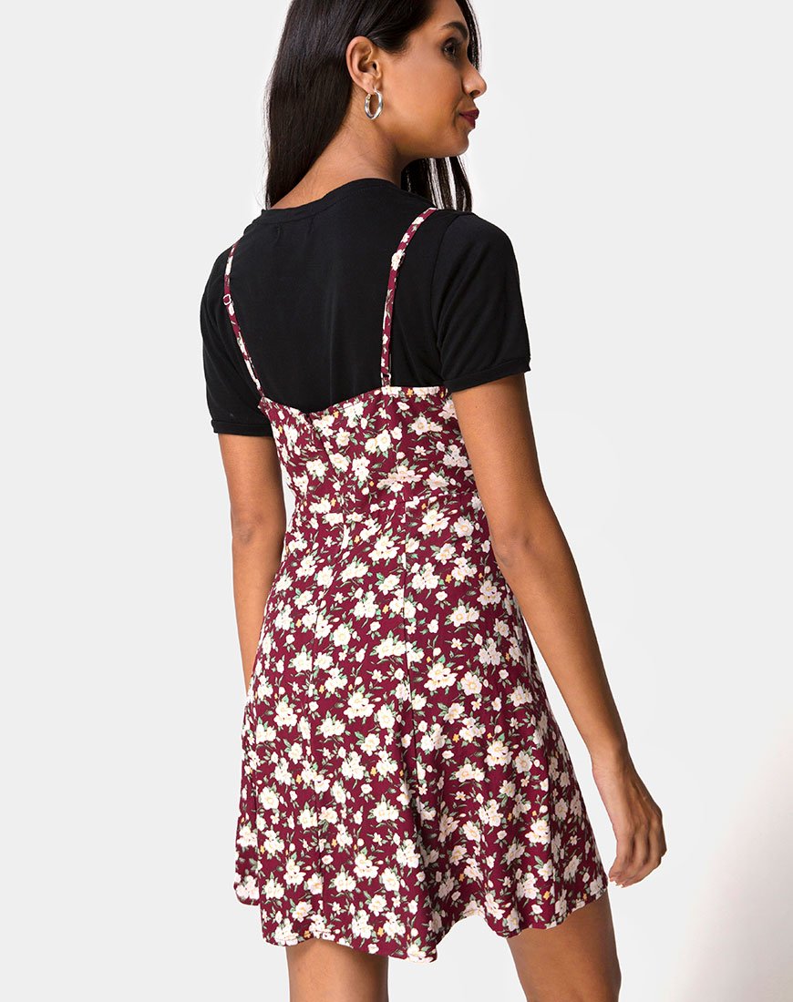Immagine di Yandra Slip Dress in Wild Fleur Maroon