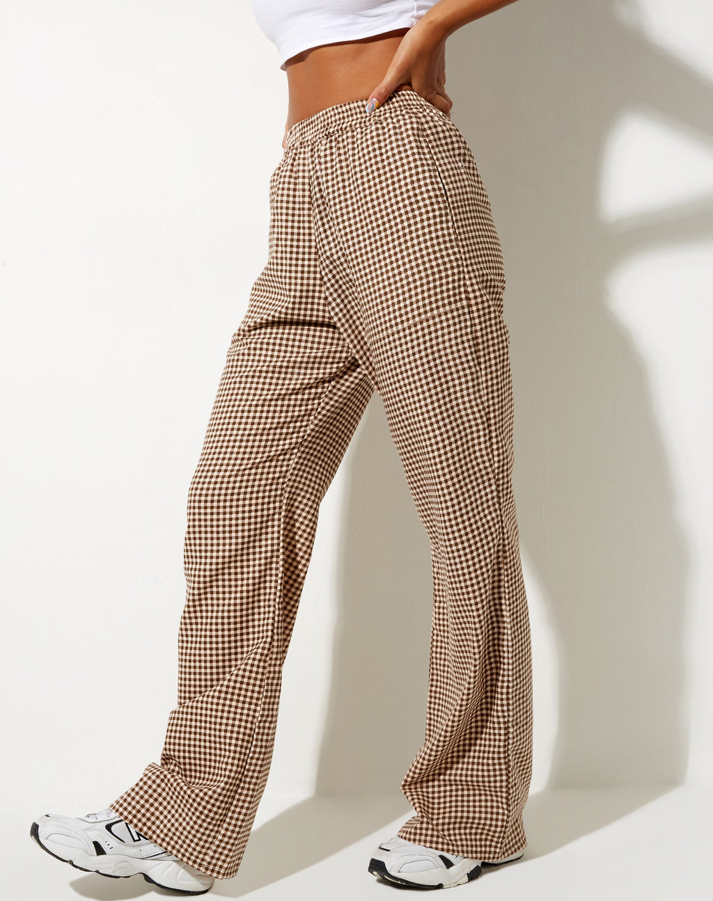 Pantaloni Yara in Mini Gingham