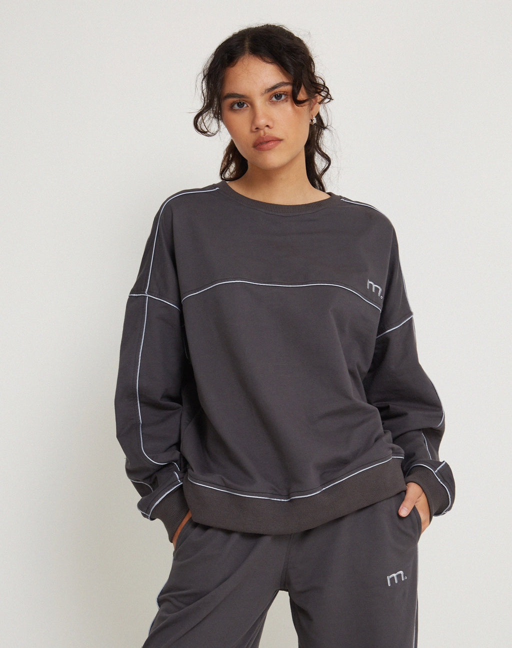 Felpa Imogen in grigio Beluga