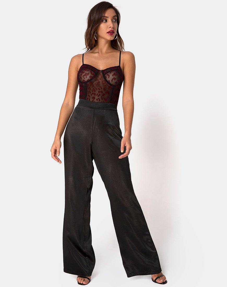 Immagine di Yecal Corpetto trasparente in Leopardo Rosso Flock Nero
