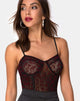 Immagine di Yecal Corpetto trasparente in Leopardo Rosso Flock Nero