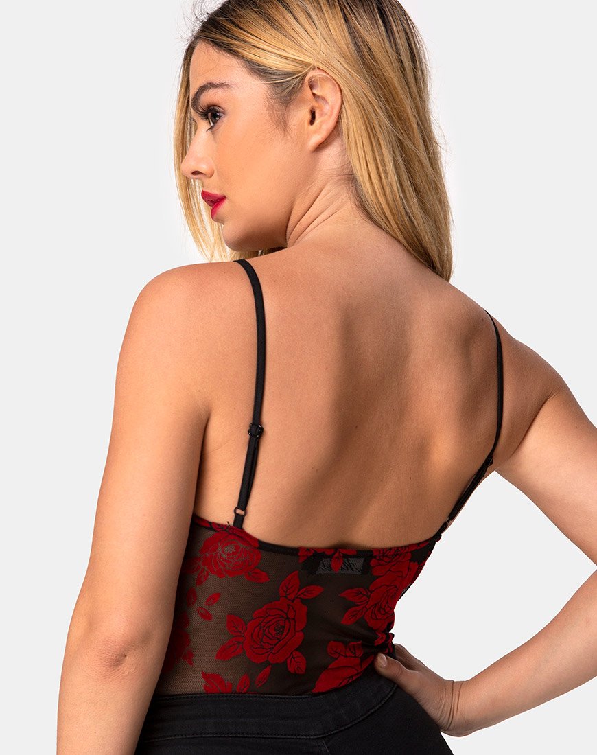 Immagine di Yecal Corpetto in romantica rosa rossa Flock