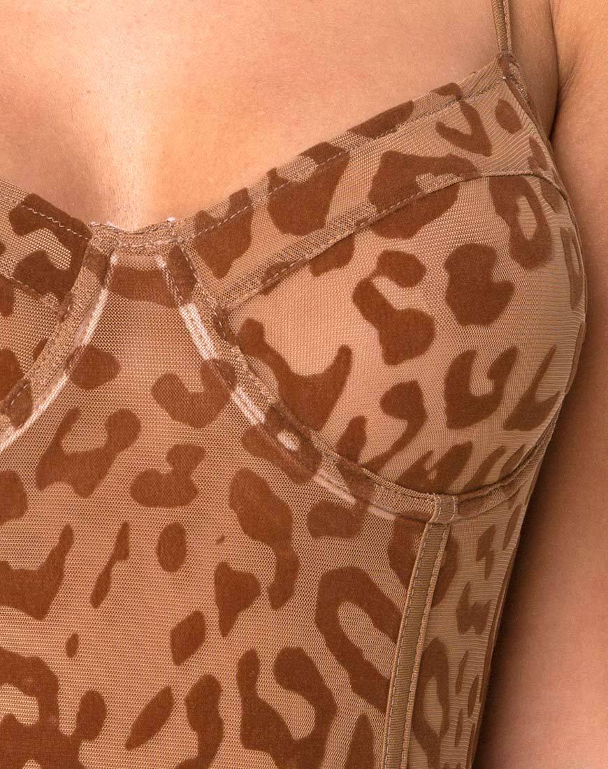 Immagine di Yecal Corpetto trasparente in floccato animale Tan Brown