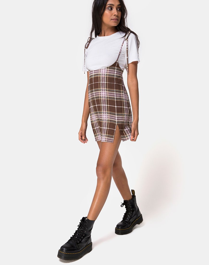 Immagine di Yelca Mini Abito in Tartan Brown