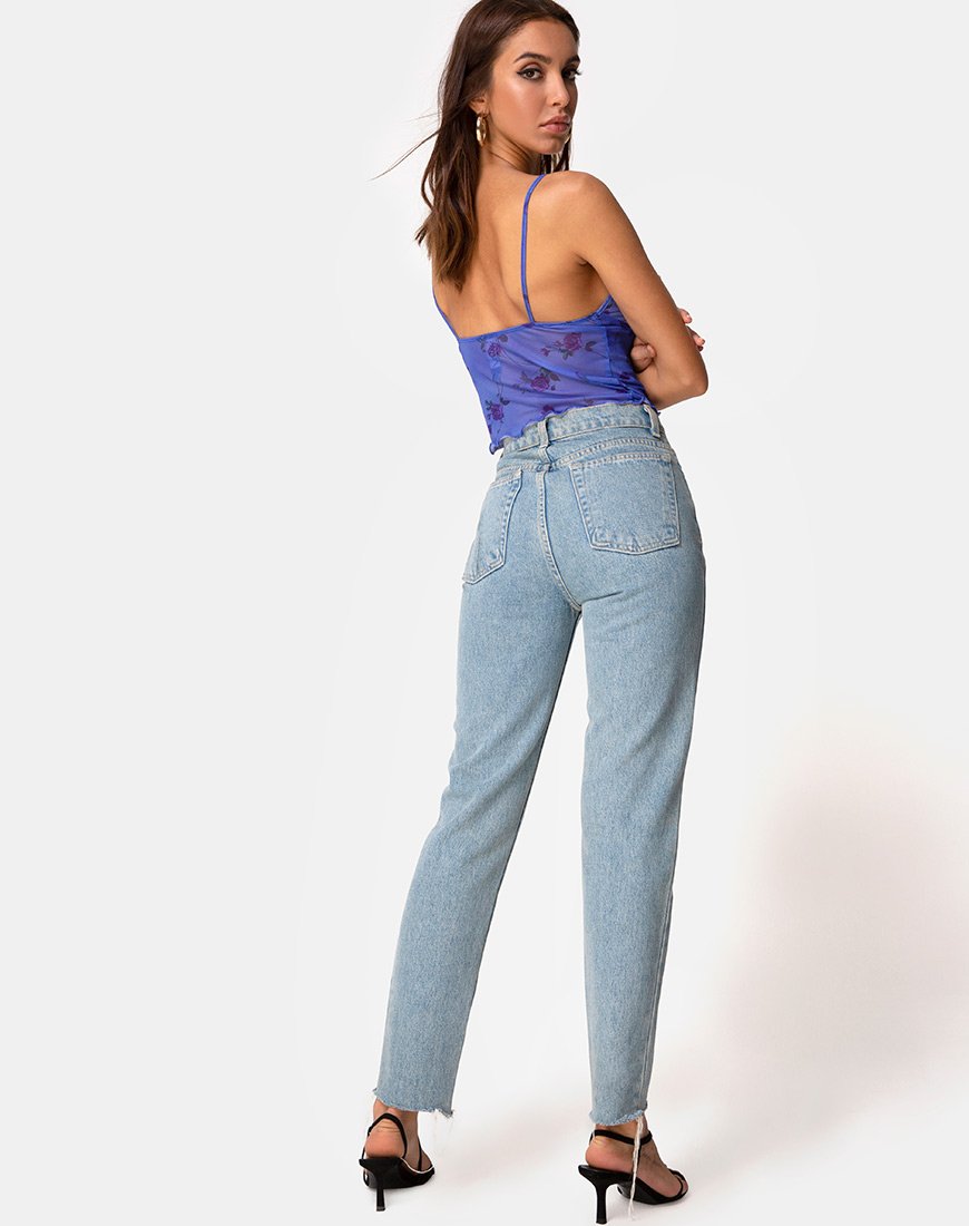 Immagine di Yenika Crop Top in Rosa Lilla con pizzo Lilla