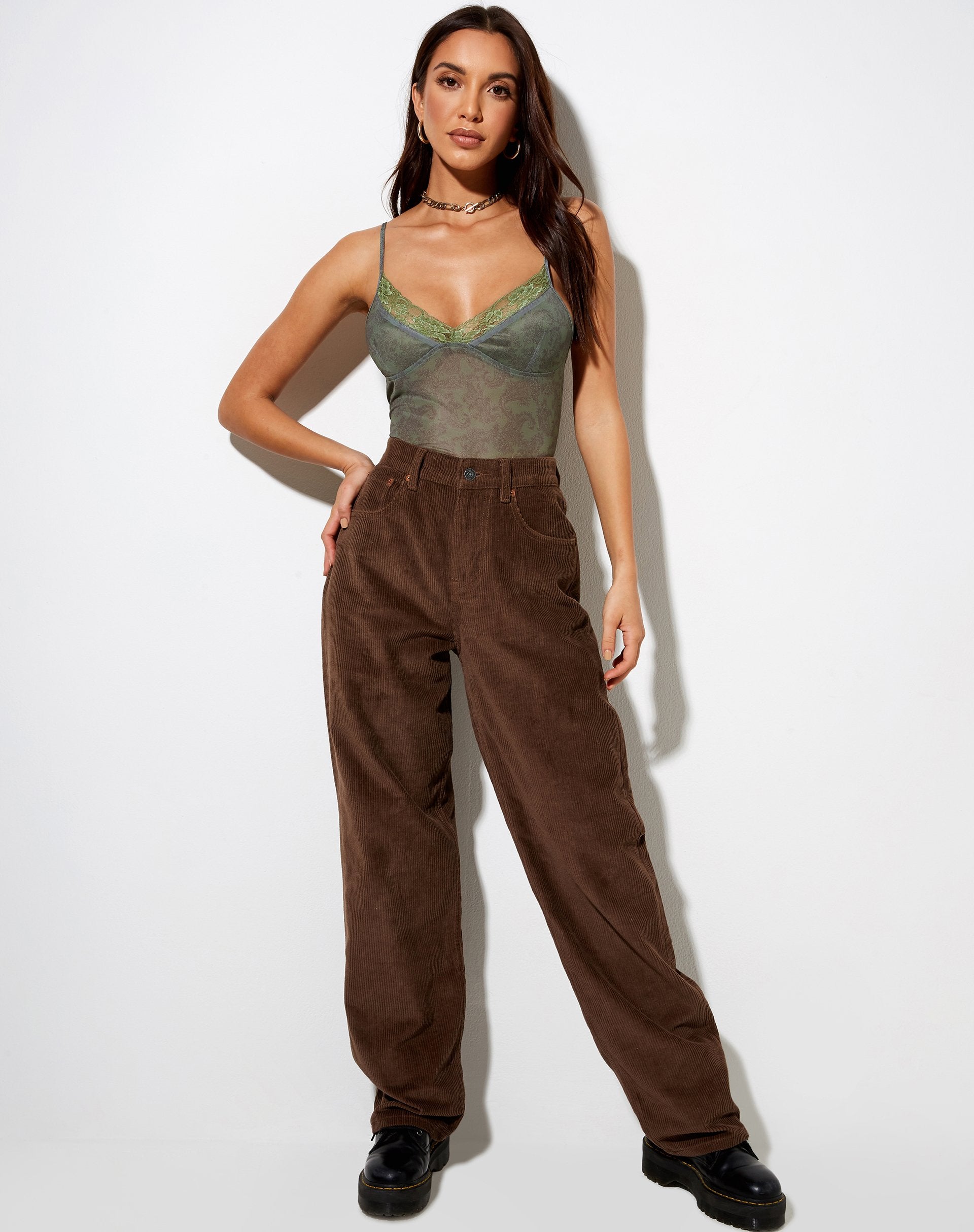 Immagine di Yenika Crop Top in Mono Paisley Verde