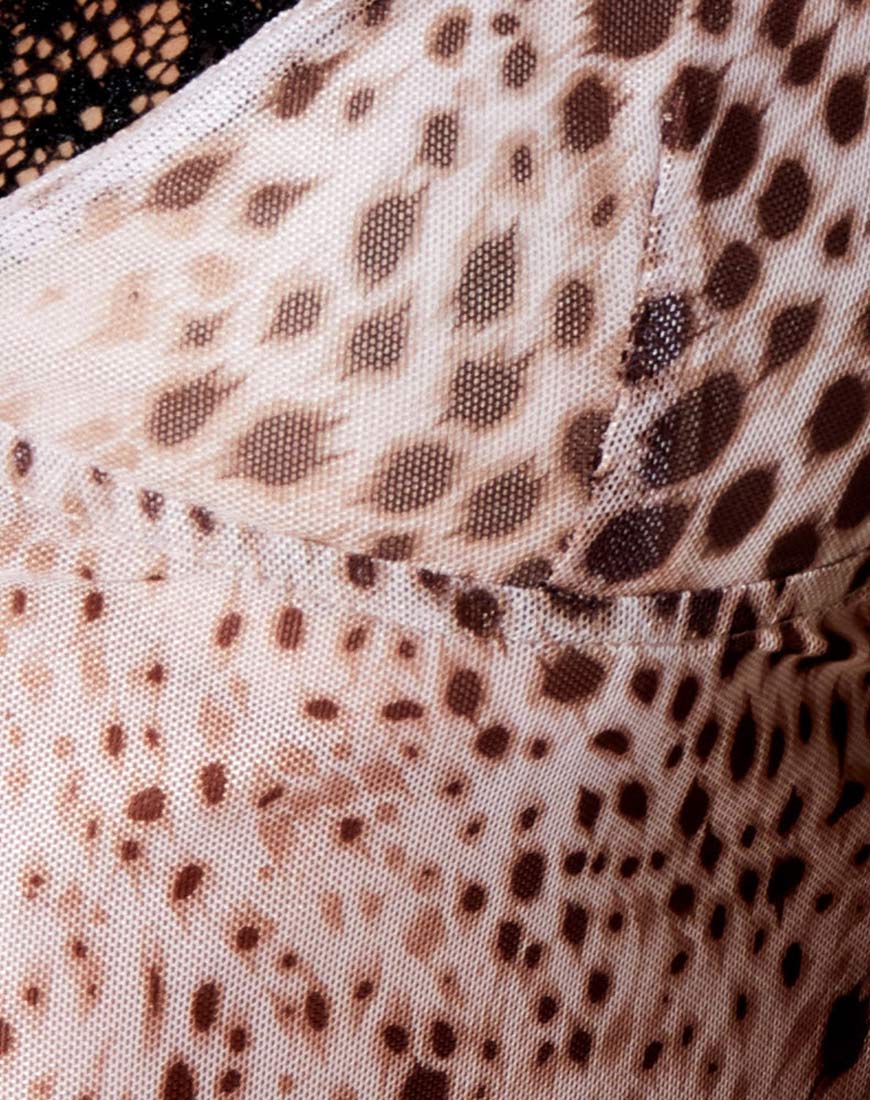 Immagine di Yenika Cami Top in Mesh Sand Leopard