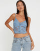 immagine di Yenko Crop Top in pizzo blu