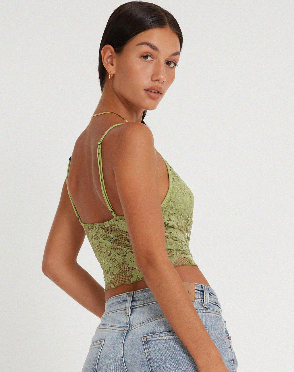 Top Yenko in pizzo verde