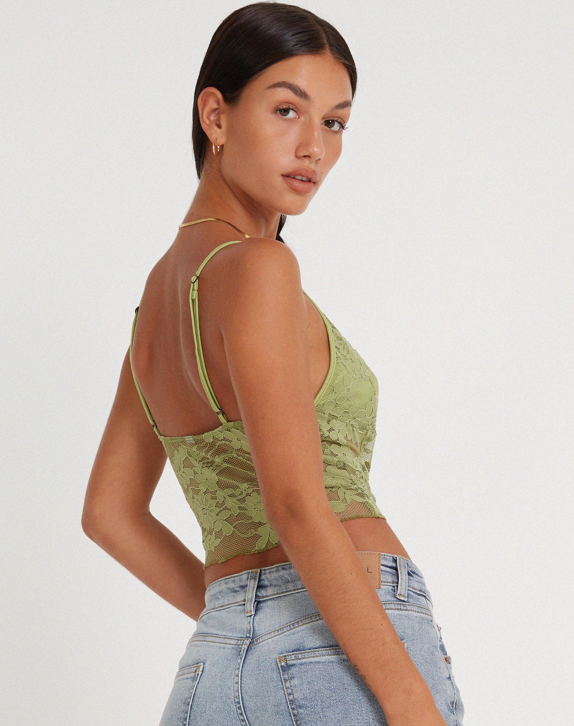 immagine di Yenko Crop Top in pizzo verde