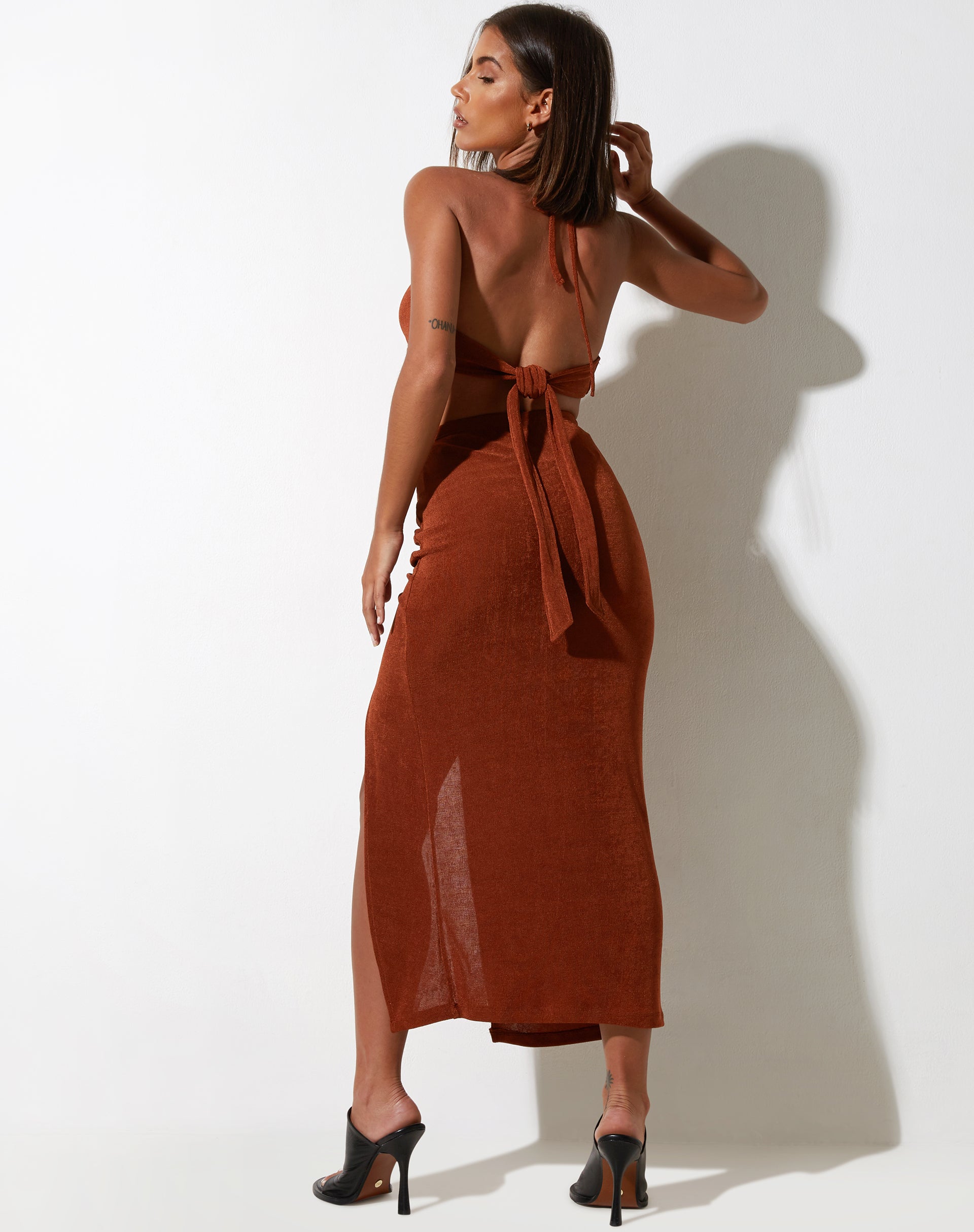 immagine di Yessa Crop Top in Crepe Brown