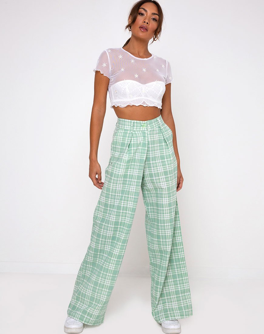 Immagine di Yeva Pantaloni in tessuto da tavola Neo Mint