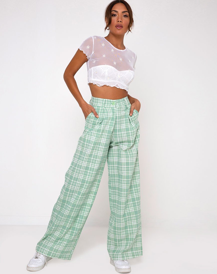 Immagine di Yeva Pantaloni in tessuto da tavola Neo Mint