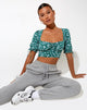 Immagine di Yiava Crop Top in campo floreale verde