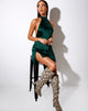 Immagine di Yolea Mini Dress in raso verde bosco