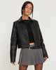 immagine di Giacca Yonde Zip Up in PU Nero