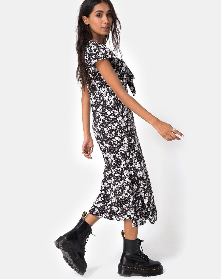 Immagine di Youki Midi Dress in Fiore Selvatico Scuro