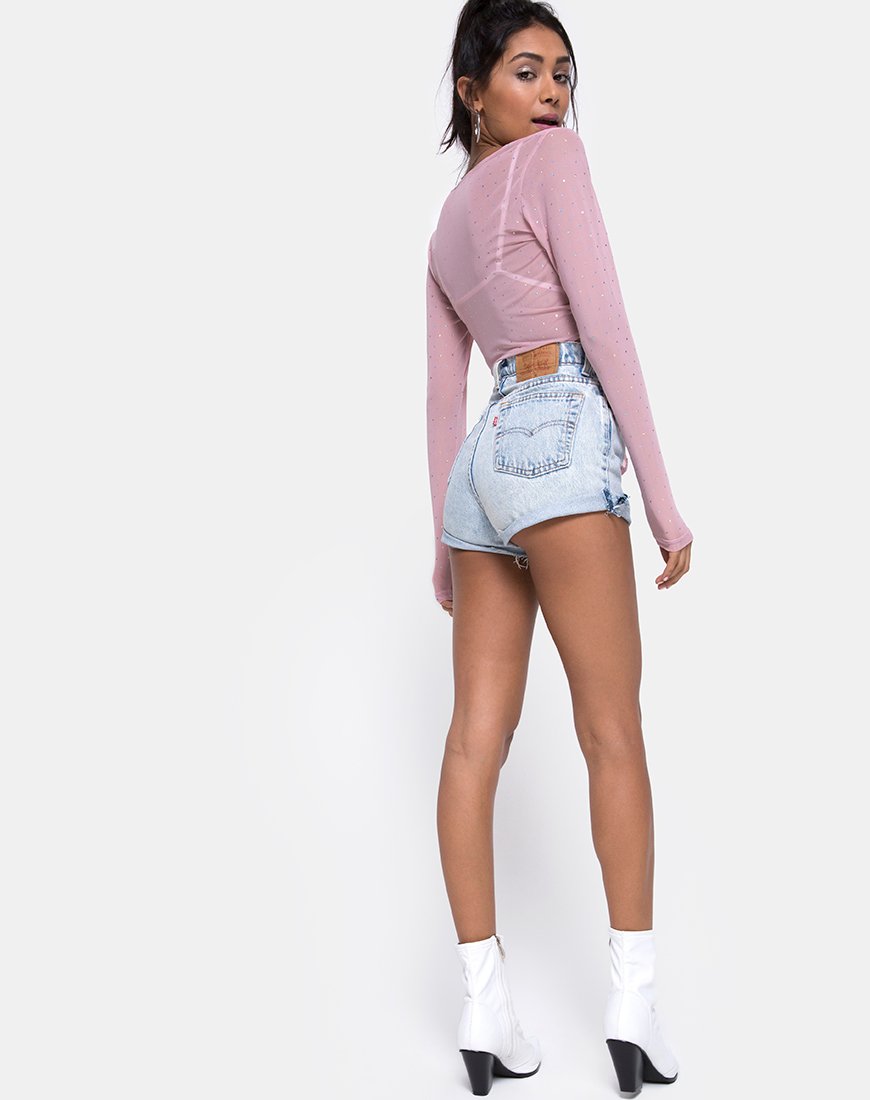Immagine di Yun Top in rete di cristallo Rose