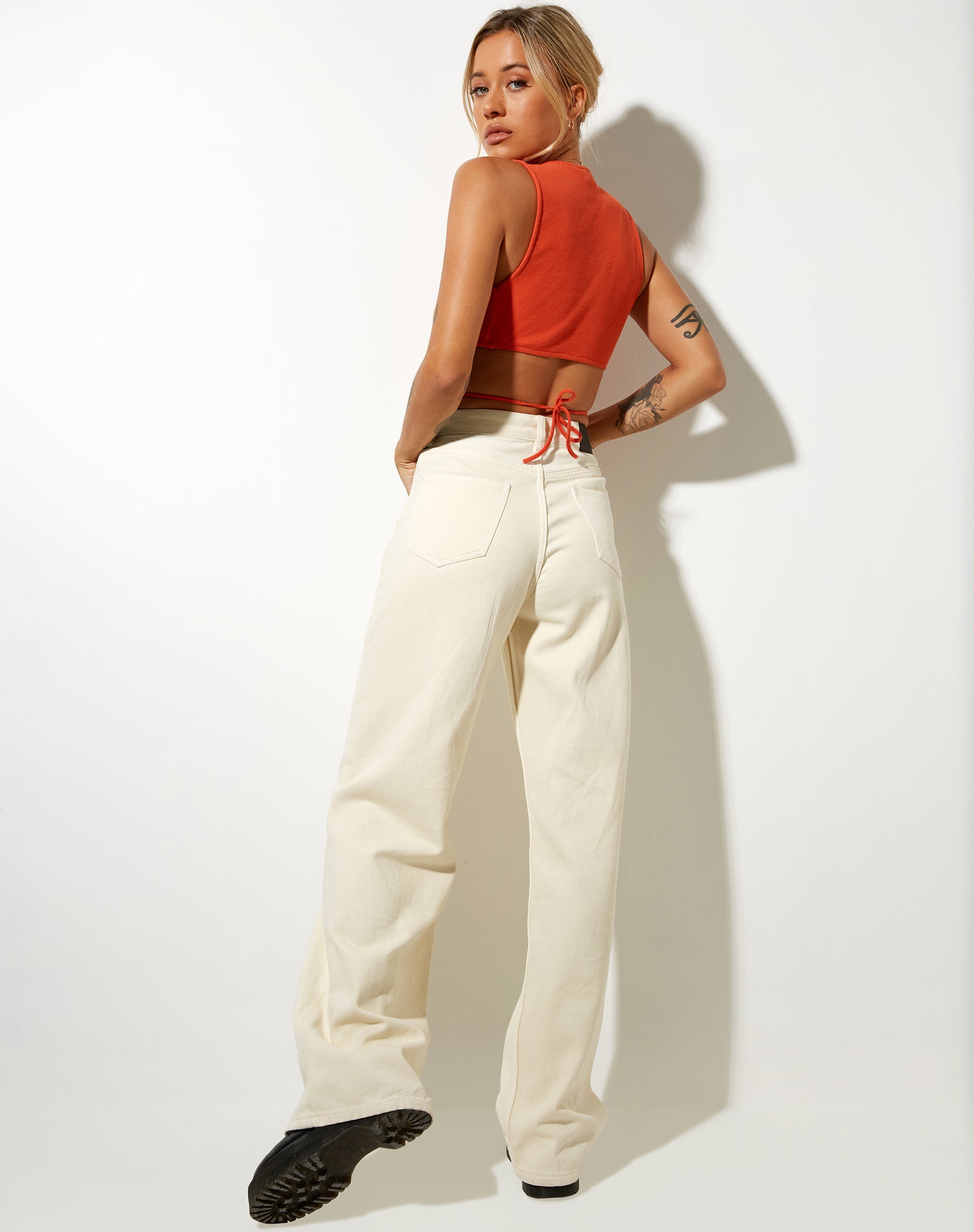 Immagine di Yunda Crop Top in Rib Tangerine