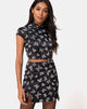 Immagine di Zaid Mini Gonna in Nero Butterfly Flock