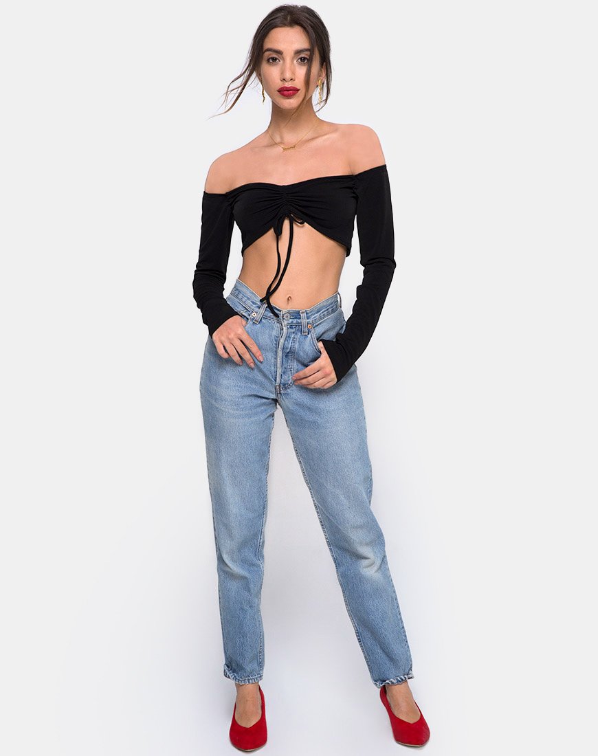 Immagine di Zalea Off The Shoulder Crop in nero