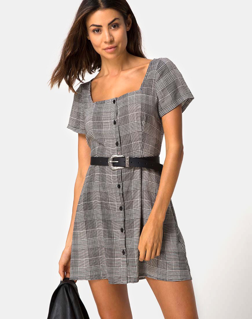 Mini abito Zavacca in Charles Check Grigio