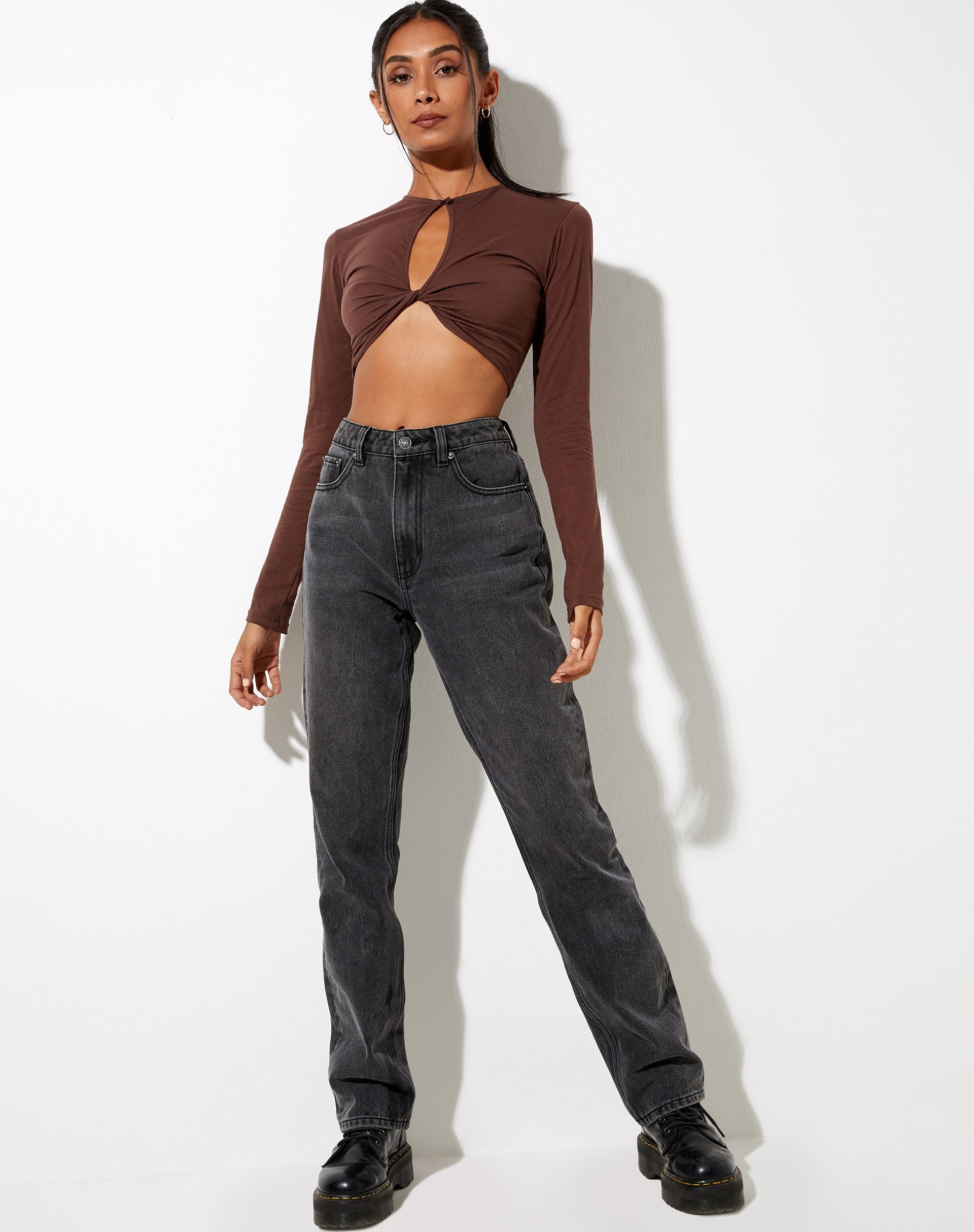 Immagine di Zen Crop Top in Mogano profondo