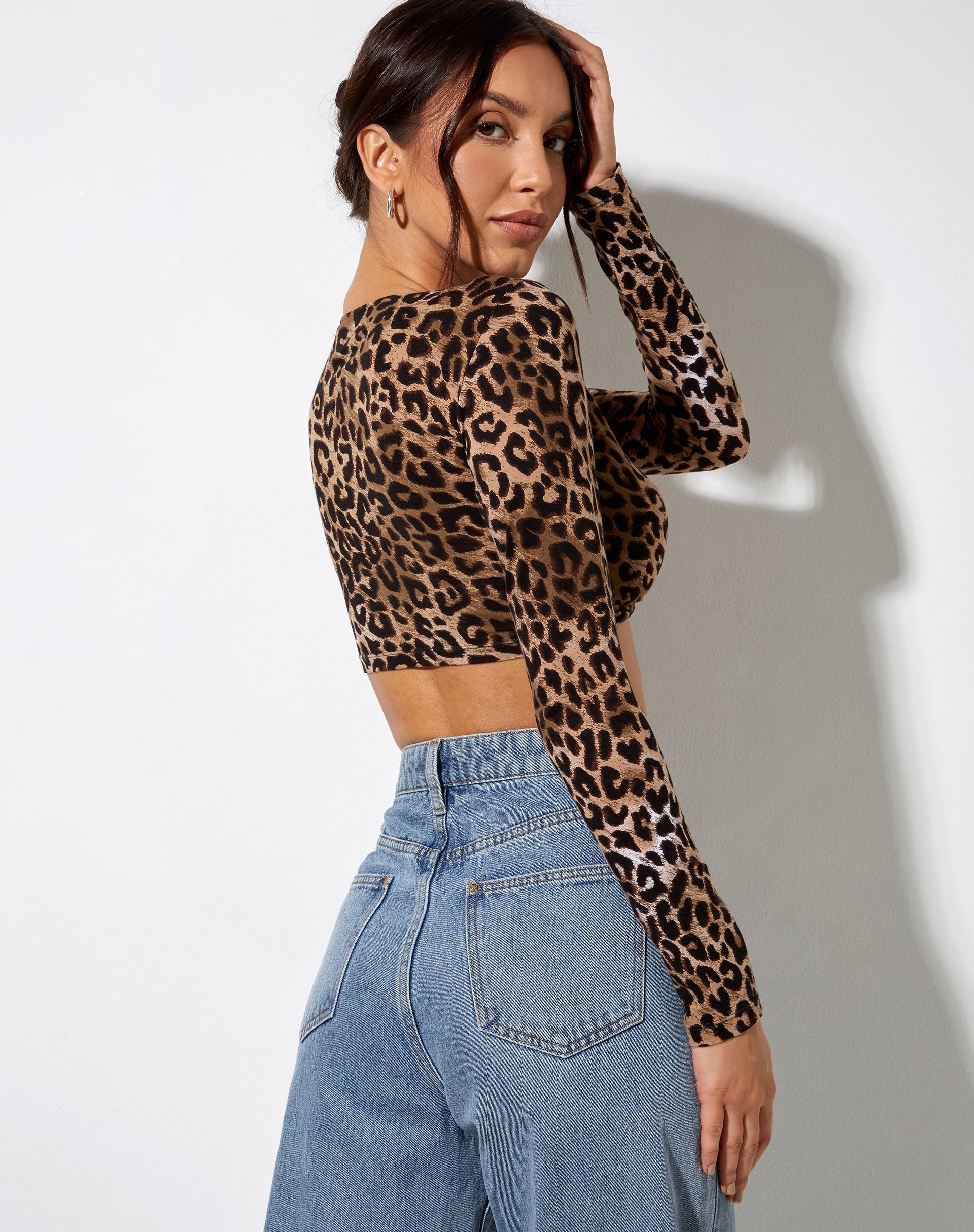 Immagine di Zen Crop Top in Night Leopard Brown