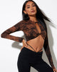 Immagine di Zen Crop Top in Nero Ruggine Tie Dye