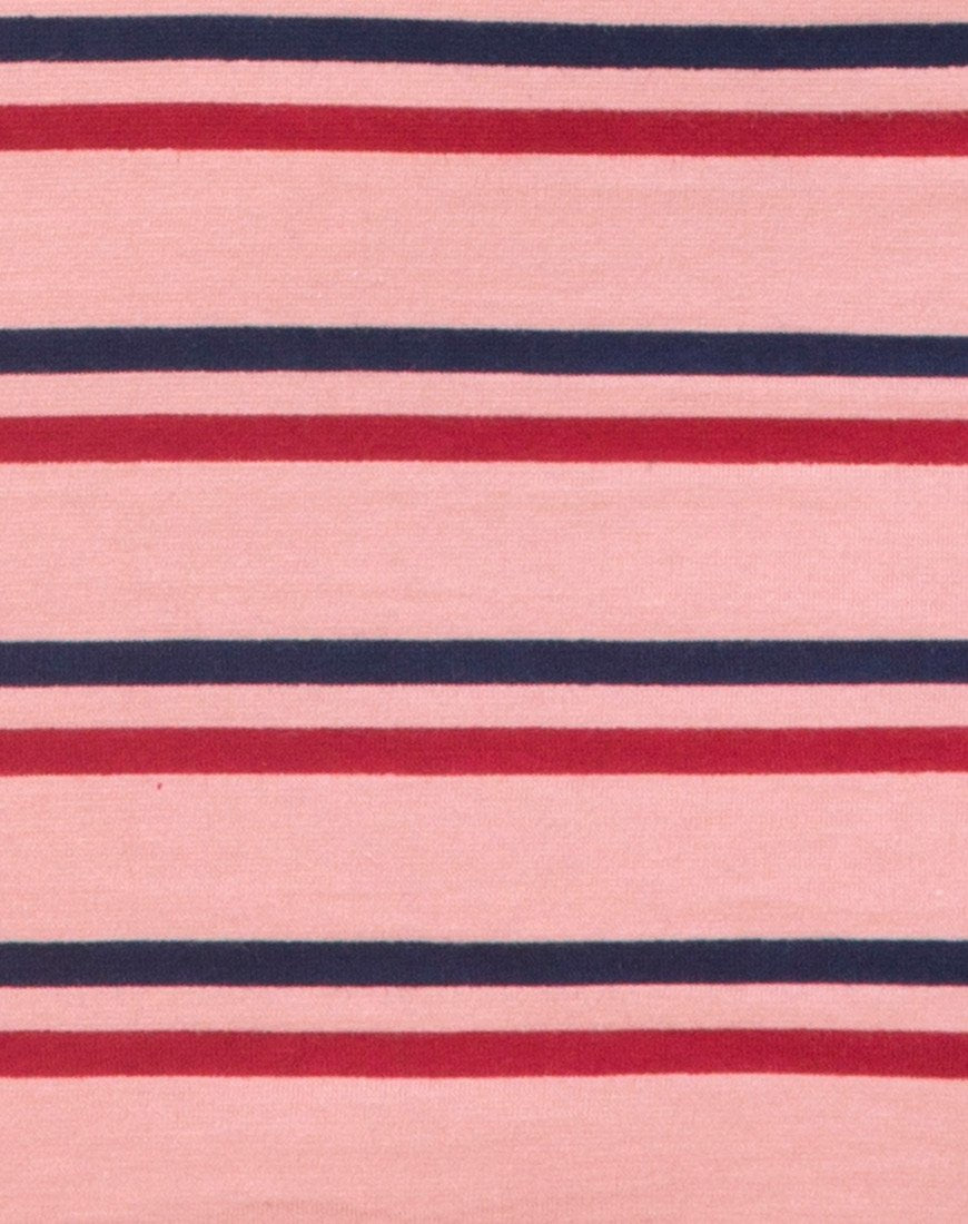 Immagine di Zena Bodycon Dress in 70s Stripe Pink Horizontal