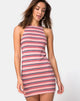 Immagine di Zena Bodycon Dress in 70s Stripe Pink Horizontal