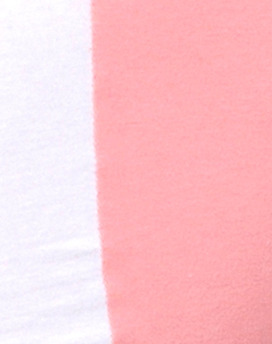 Immagine di Zena Bodycon Dress in rosa pallido a righe bianche