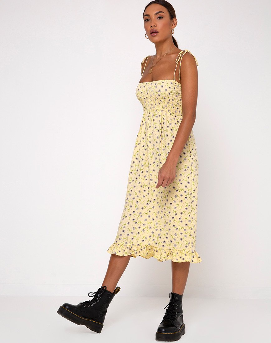 Immagine del vestito Zenith in fiore selvaggio Lemon Drop