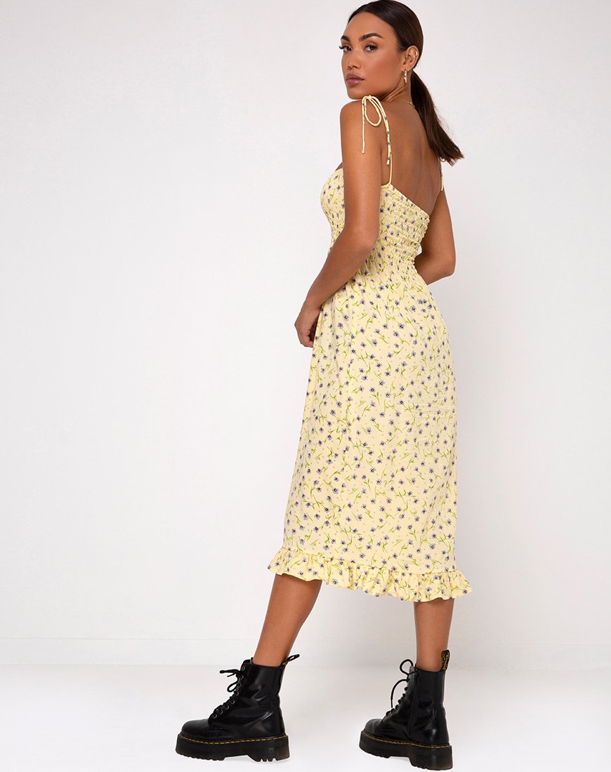 Immagine del vestito Zenith in fiore selvaggio Lemon Drop