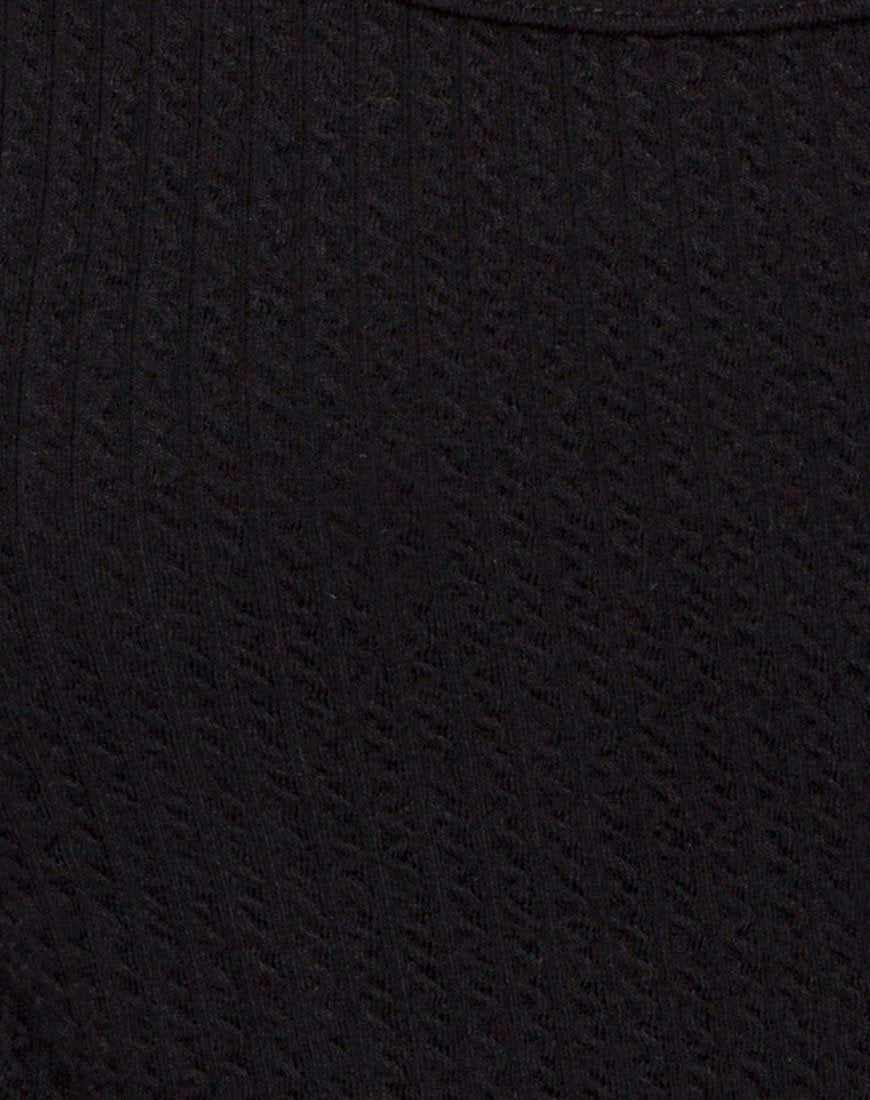 Immagine di Ziga Cutout Bodice in Rib Nero