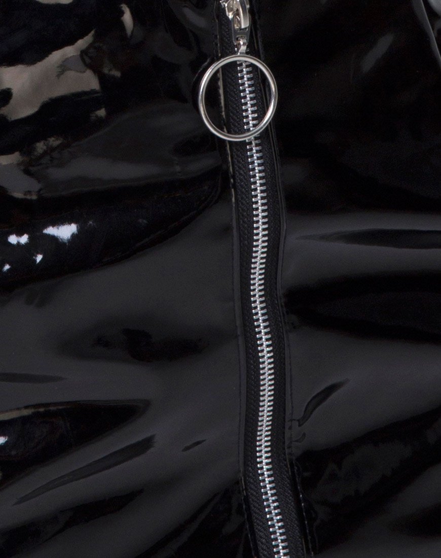 Immagine di Mini gonna ad anello in PU nero lucido